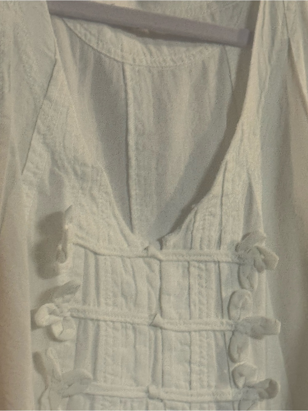 Pilcro Cream Casual Top with V-Neck - Picture 4 of 5